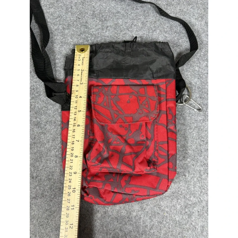 Yaarp Abstract Print Crossbody Utility Pouch One Size Red Black Insulated Bag